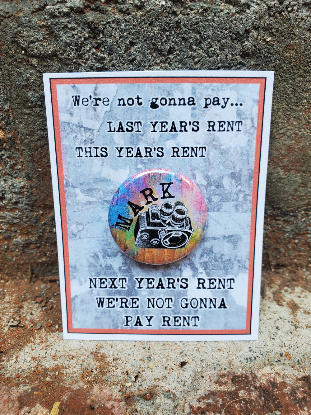 RENT "Mark Cohen" Metal Pinback Button