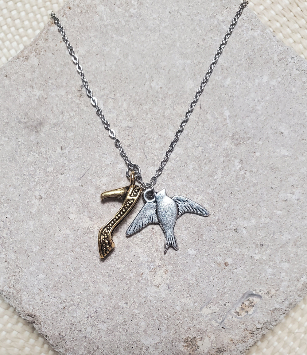 INTO THE WOODS Cinderella Bird Charm Necklace