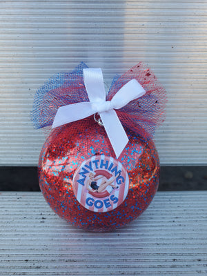 A unique ANYTHING GOES Christmas Ornament from The Lobby Boutique. A unique ANYTHING GOES Christmas Ornament from The Lobby Boutique.