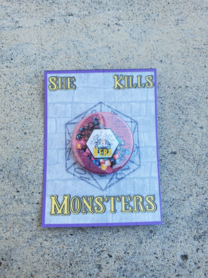 SHE KILLS MONSTERS "Vera" Metal Pinback Button SHE KILLS MONSTERS "Vera" Metal Pinback Button