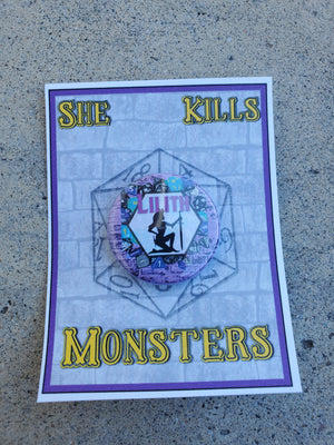 SHE KILLS MONSTERS "Lilith" Metal Pinback Button SHE KILLS MONSTERS "Lilith" Metal Pinback Button