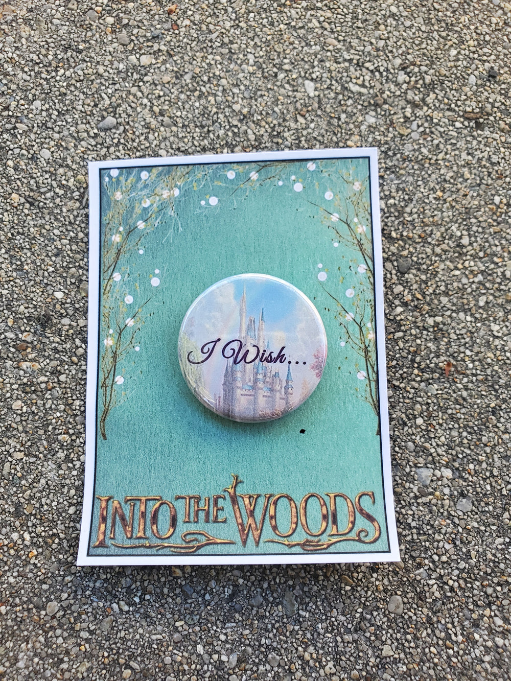 INTO THE WOODS "I Wish" Metal Pinback Button