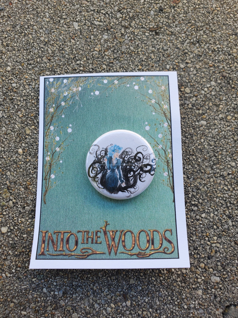 INTO THE WOODS "The Witch" Metal Pinback Button