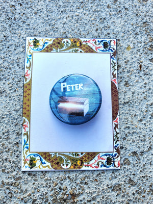 PETER AND THE STARCATCHER "Peter" Metal Pinback Button PETER AND THE STARCATCHER "Peter" Metal Pinback Button