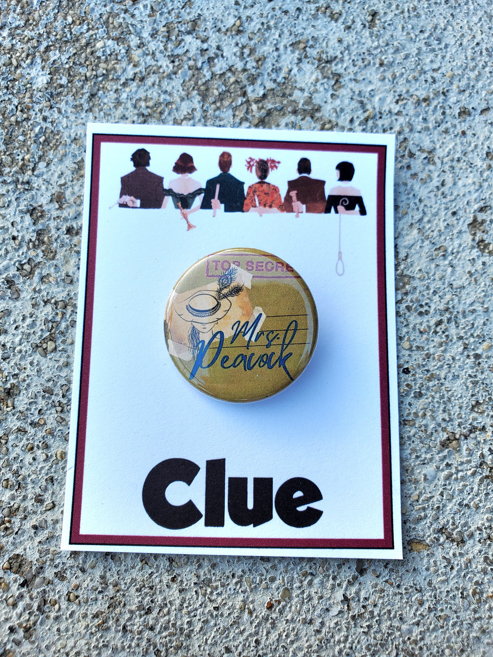 CLUE "Mrs. Peacock" Metall-Anstecker