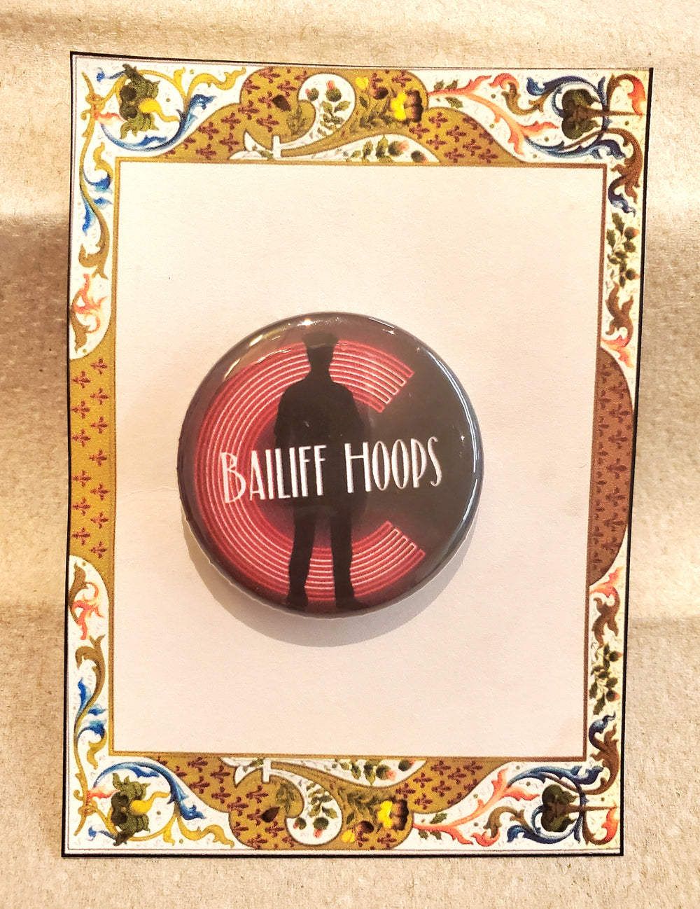 CHICAGO "Bailiff Hoops" Metal Pinback Button