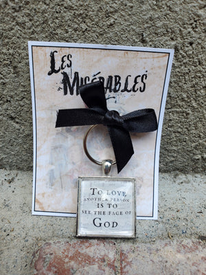 LES MISERABLES "To Love Another Person" Glass Cabachon Keychain LES MISERABLES "To Love Another Person" Glass Cabachon Keychain