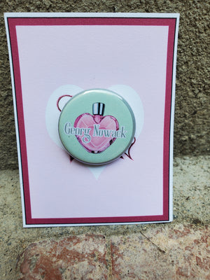 SHE LOVES ME "Georg Nowack" Metal Pinback Button SHE LOVES ME "Georg Nowack" Metal Pinback Button