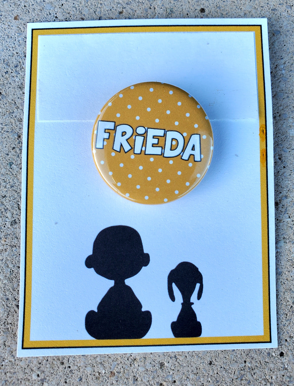 CHARLIE BROWN "Frieda" Metal Pinback Button