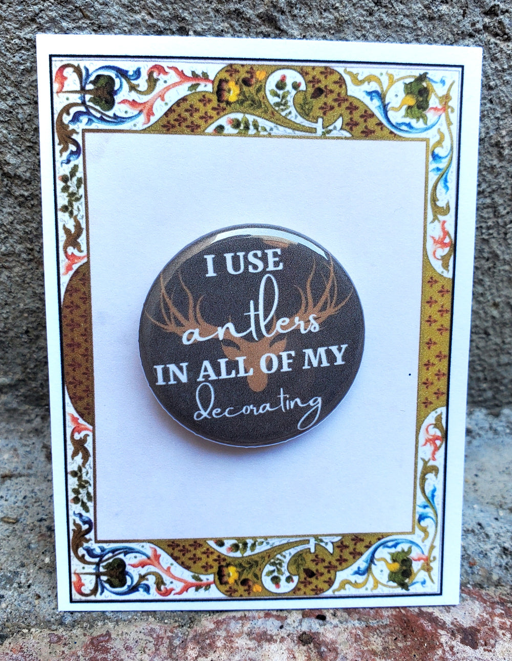 BEAUTY AND THE BEAST "Antlers" Metal Pinback Button