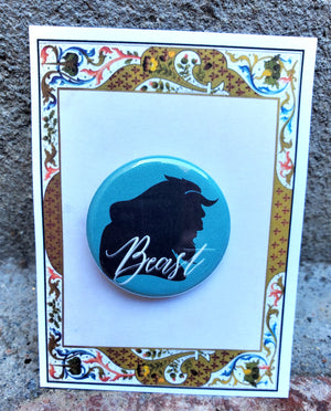 BEAUTY AND THE BEAST "Beast" Metal Pinback Button BEAUTY AND THE BEAST "Beast" Metal Pinback Button