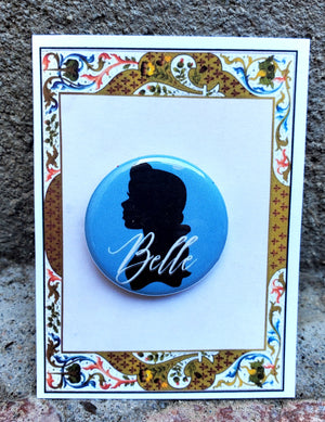 BEAUTY AND THE BEAST "Belle" Metal Pinback Button BEAUTY AND THE BEAST "Belle" Metal Pinback Button