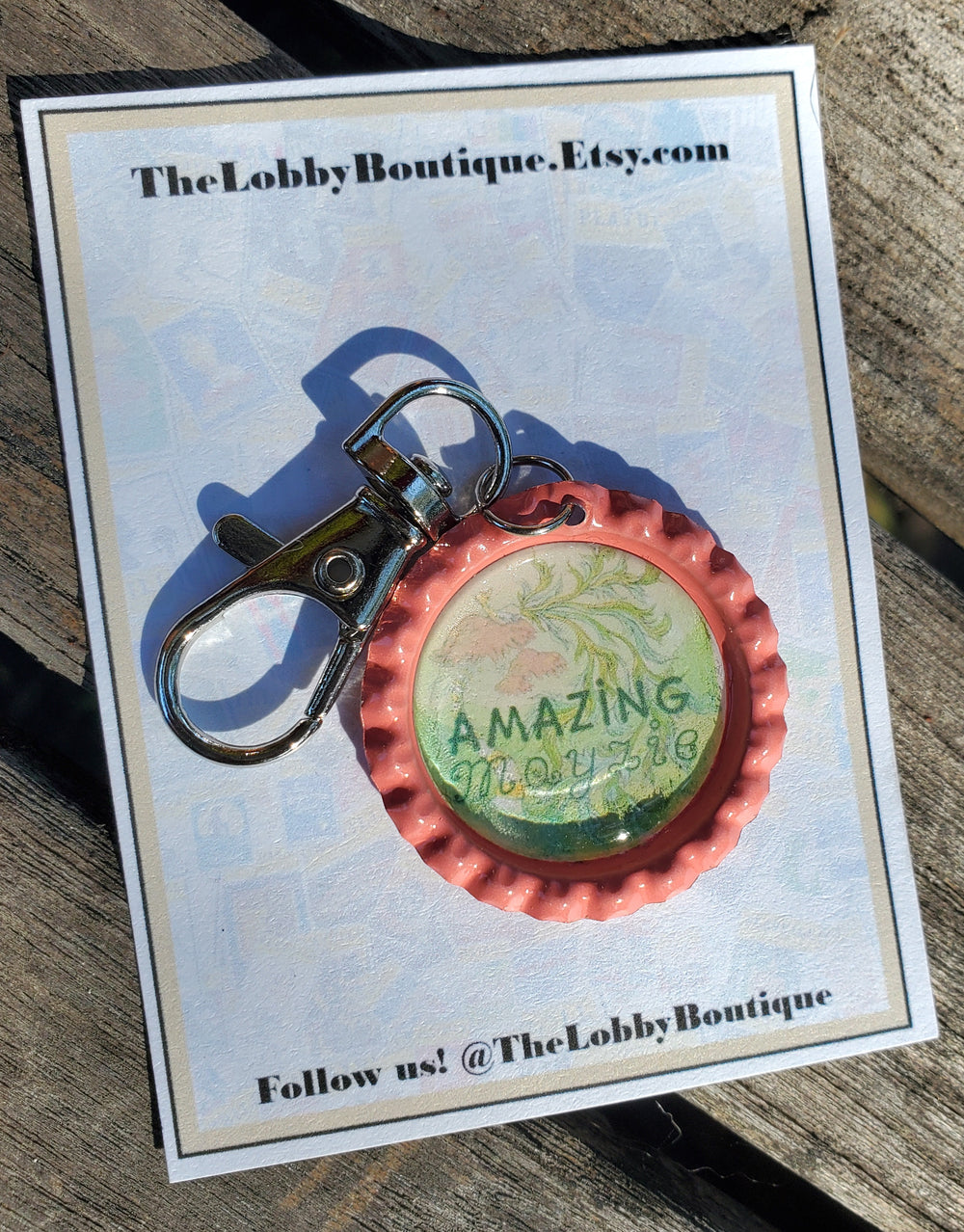 DR. SEUSS "Amazing Mayzie" Bottlecap Keychain