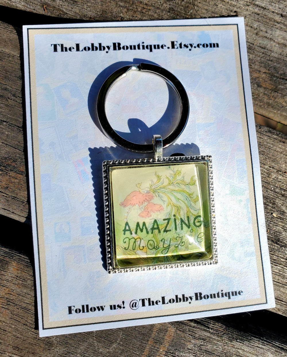 DR. SEUSS "Amazing Mayzie" Glass Cabachon Keychain