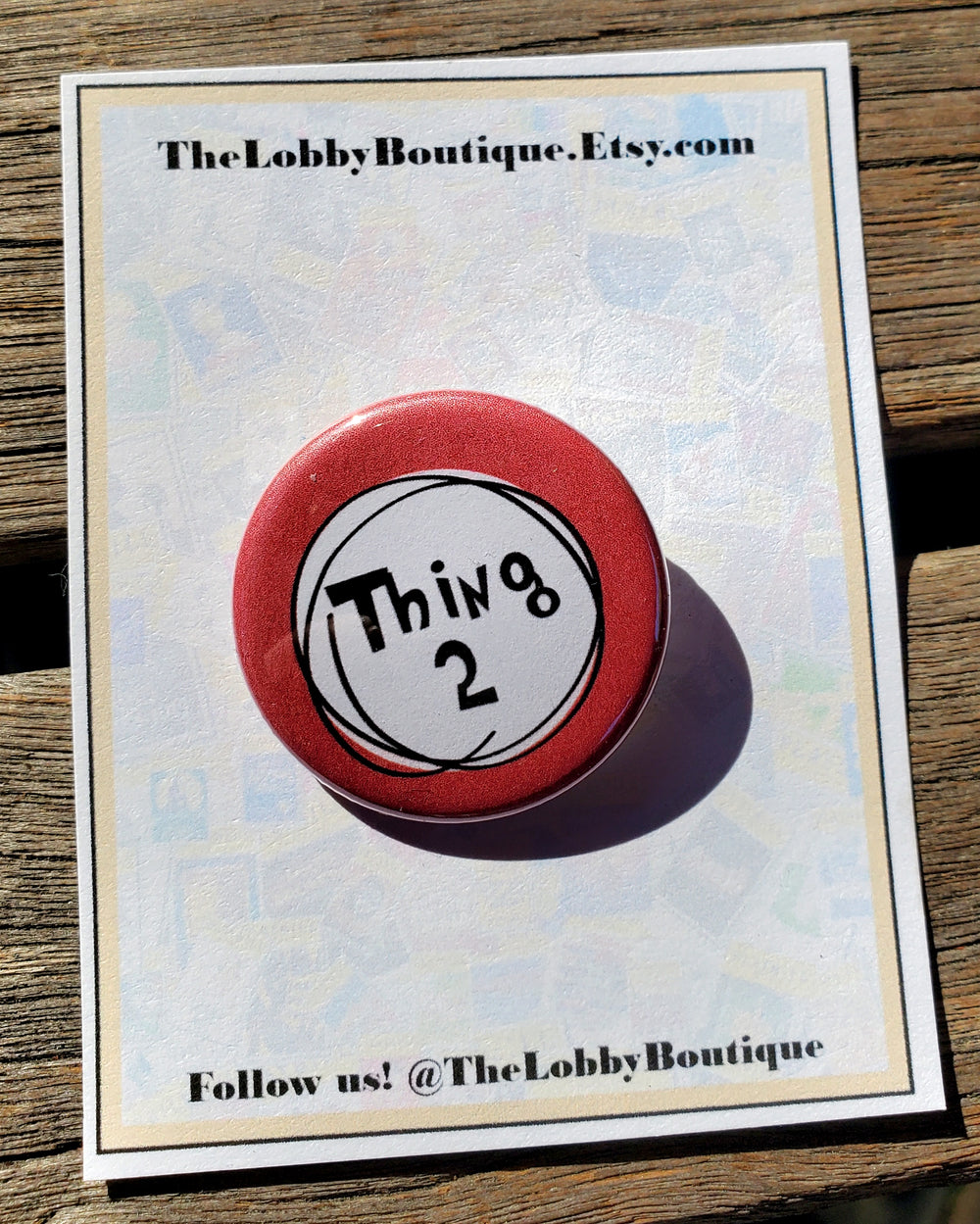 DR. SEUSS "Thing 2" Metal Pinback Button