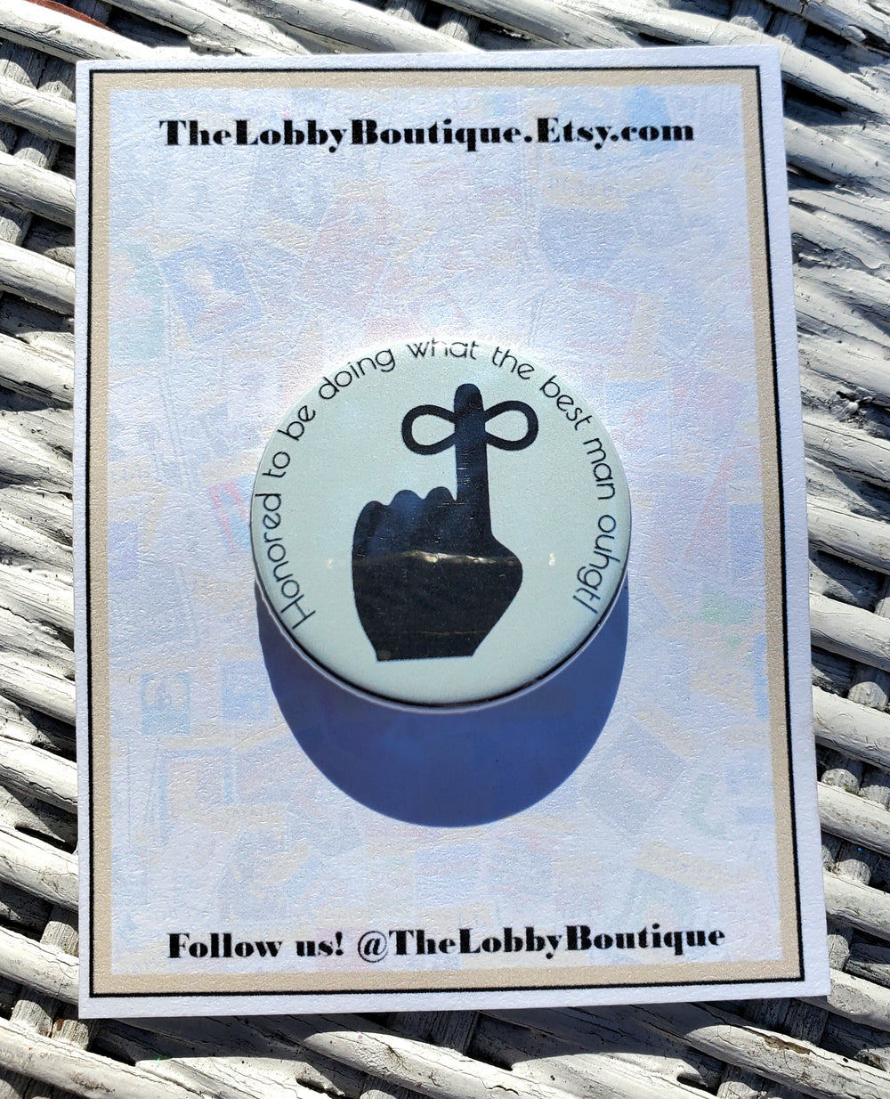 DROWSY CHAPERONE "Best Man George" Metal Pinback Button