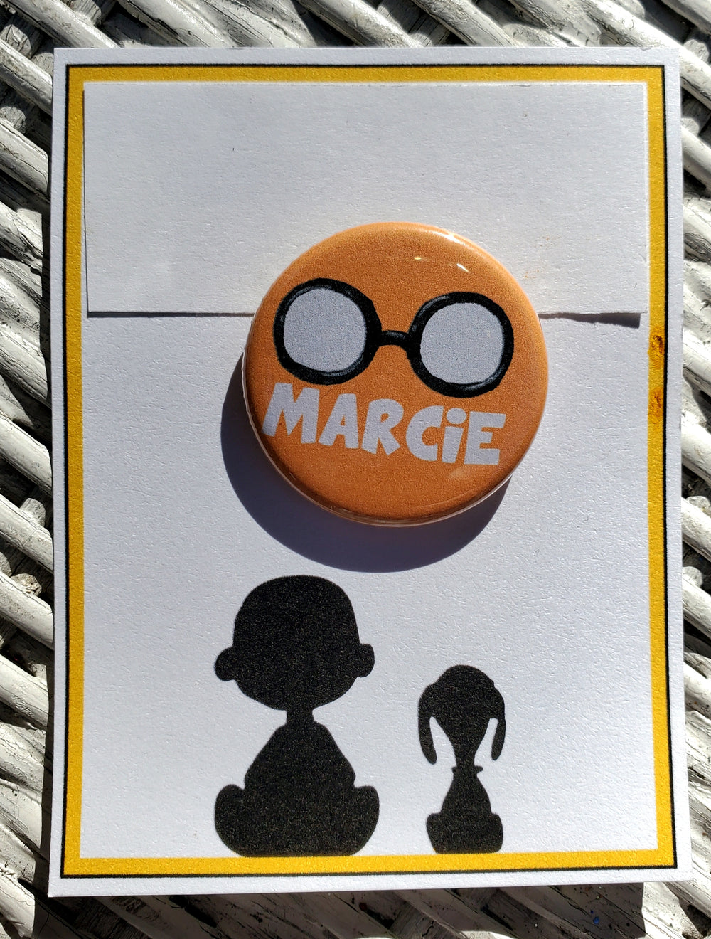 CHARLIE BROWN "Marcie" Metal Pinback Button