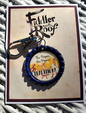 FIDDLER ON THE ROOF "The Papa!" Bottlecap Keychain FIDDLER ON THE ROOF "The Papa!" Bottlecap Keychain