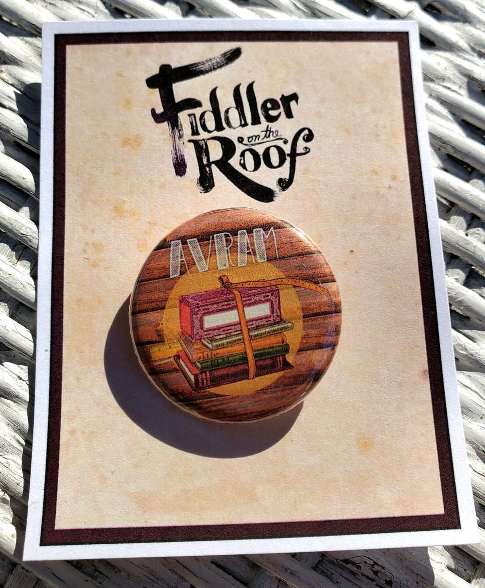 FIDDLER ON THE ROOF "Avram" Metal Pinback Button