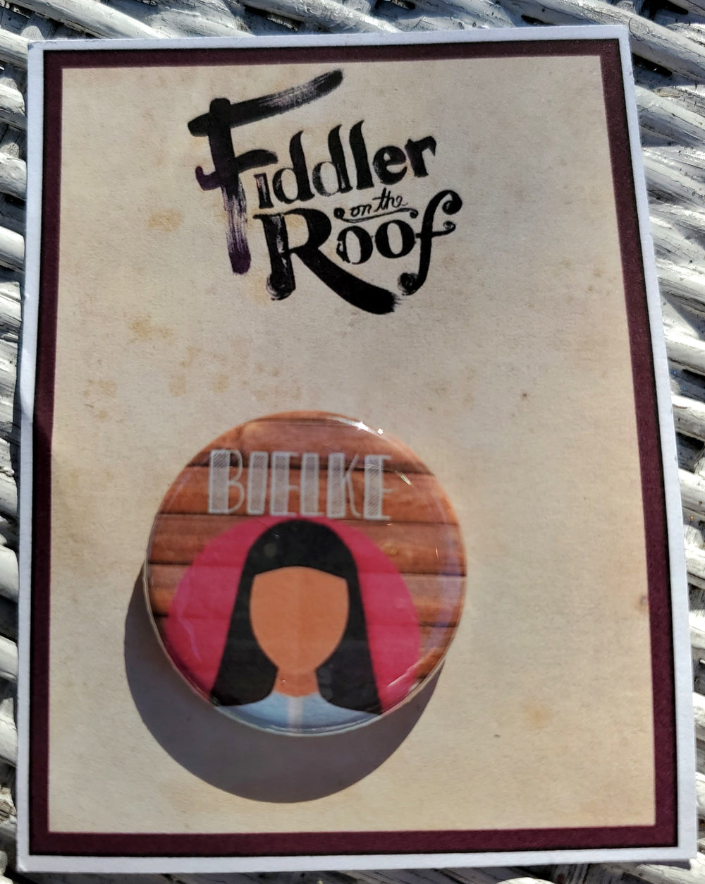 FIDDLER ON THE ROOF "Bielke" Metal Pinback Button