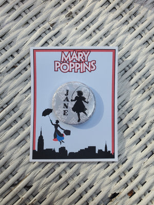 MARY POPPINS "Jane Banks" Metall-Anstecker MARY POPPINS "Jane Banks" Metall-Anstecker