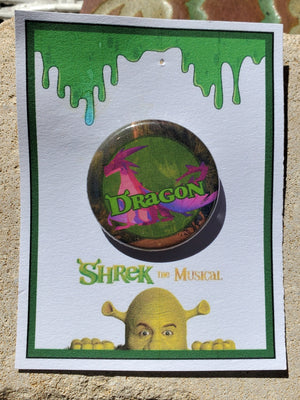 SHREK "Dragon" Metal Pinback Button SHREK "Dragon" Metal Pinback Button