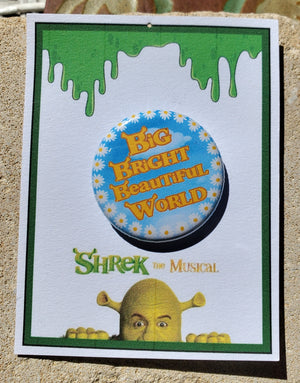 SHREK "Große helle schöne Welt" Metall Button Button SHREK "Große helle schöne Welt" Metall Button Button