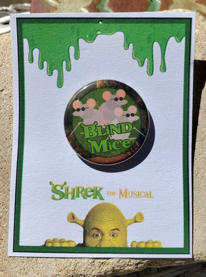 SHREK "Drei blinde Mäuse" Metall Button SHREK "Drei blinde Mäuse" Metall Button