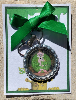 SHREK "Big Bad Wolf" Bottlecap Keychain SHREK "Big Bad Wolf" Bottlecap Keychain