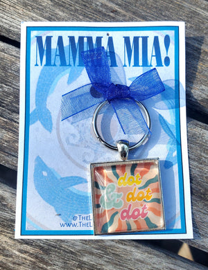 MAMMA MIA "und Punkt, Punkt, Punkt..." Glascabachon-Schlüsselanhänger MAMMA MIA "und Punkt, Punkt, Punkt..." Glascabachon-Schlüsselanhänger