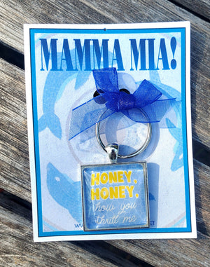 MAMMA MIA "Honey Honey" Glascabachon-Schlüsselanhänger MAMMA MIA "Honey Honey" Glascabachon-Schlüsselanhänger