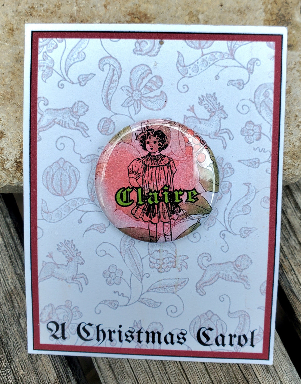 Ein Weihnachtslied "Claire" Metall Button Button