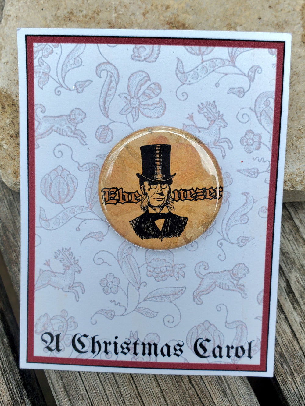 Ein Weihnachtslied "Ebenezer" Metall Button Button
