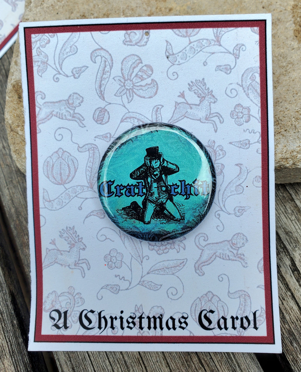 Ein Weihnachtslied "Cratchit" Metall Button Button