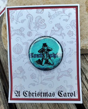 Ein Weihnachtslied "Cratchit" Metall Button Button Ein Weihnachtslied "Cratchit" Metall Button Button