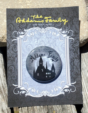 ADDAMS FAMILY "Show Logo" Metal Pinback Button ADDAMS FAMILY "Show Logo" Metal Pinback Button