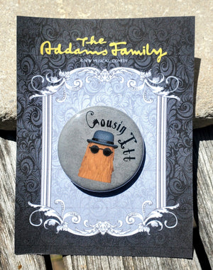ADDAMS FAMILY "Cousin Itt" Metal Pinback Button ADDAMS FAMILY "Cousin Itt" Metal Pinback Button