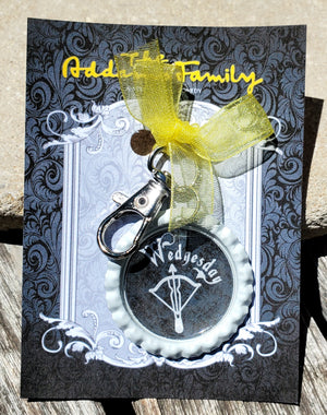 ADDAMS FAMILY "Wednesday" Bottlecap Keychain ADDAMS FAMILY "Wednesday" Bottlecap Keychain