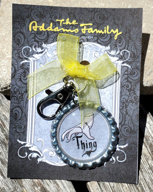 ADDAMS FAMILY "Thing" Bottlecap Keychain ADDAMS FAMILY "Thing" Bottlecap Keychain