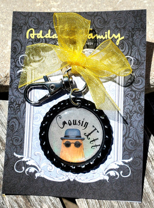 ADDAMS FAMILY "Cousin Itt" Bottlecap Keychain ADDAMS FAMILY "Cousin Itt" Bottlecap Keychain