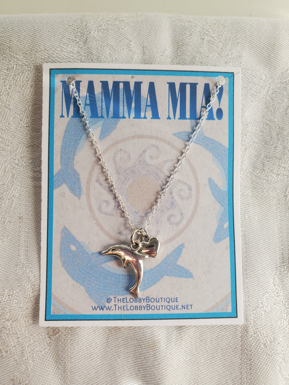 MAMMA MIA Dolphin and Heart Charm Necklace