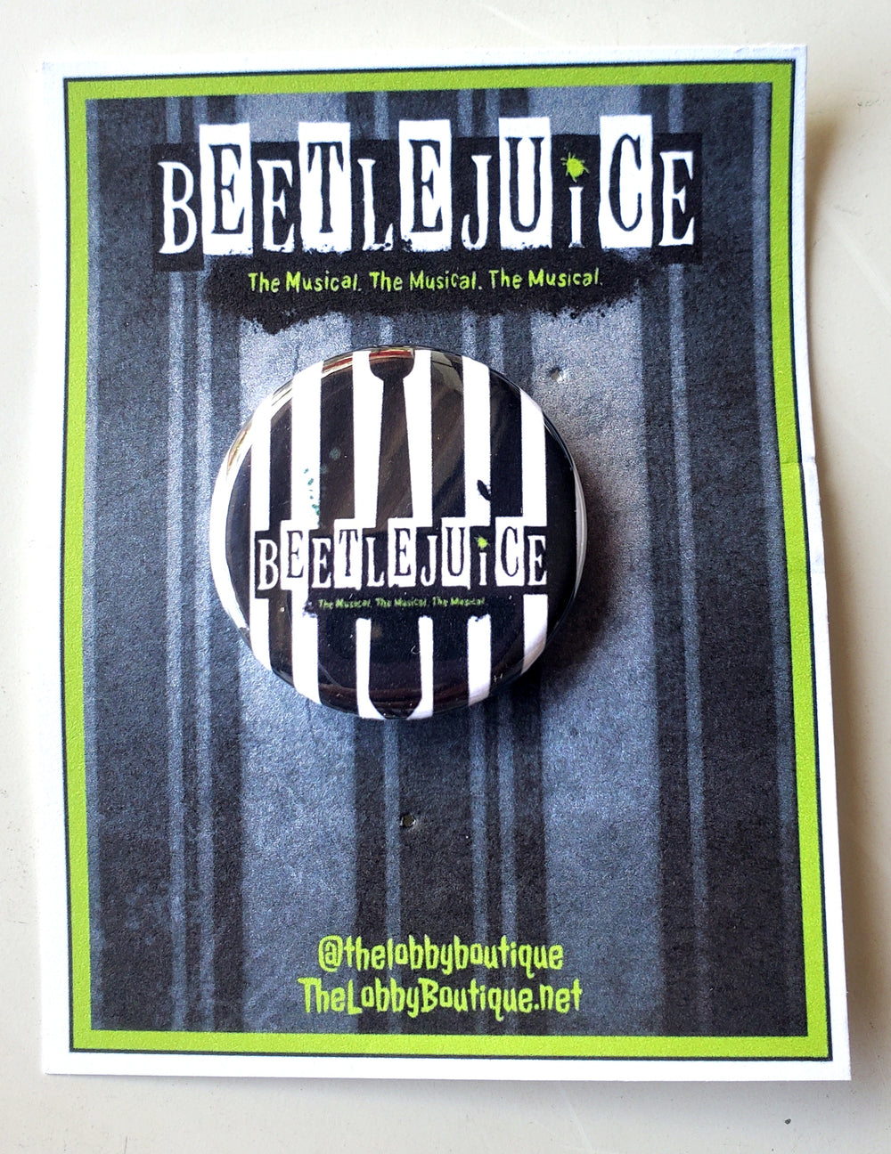 BEETLEJUICE Show Logo Metal Pinback Button