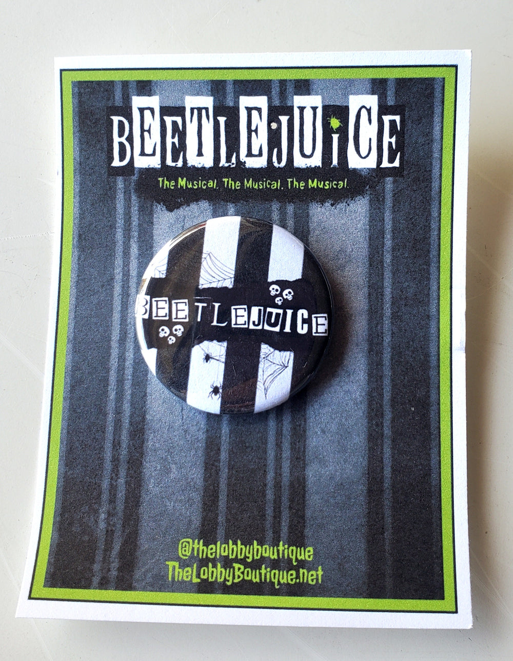 BEETLEJUICE "Beetlejuice" Metal Pinback Button
