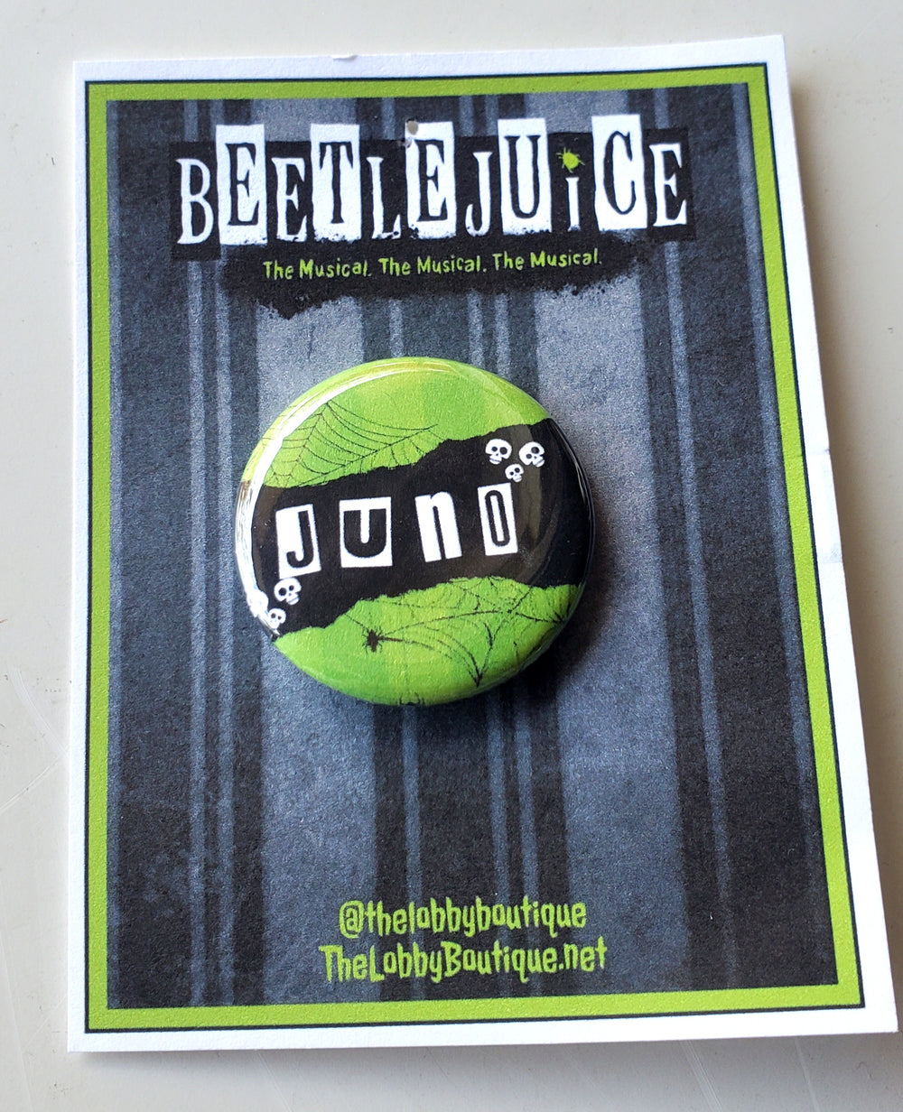 BEETLEJUICE "JUNO" Metal Pinback Button