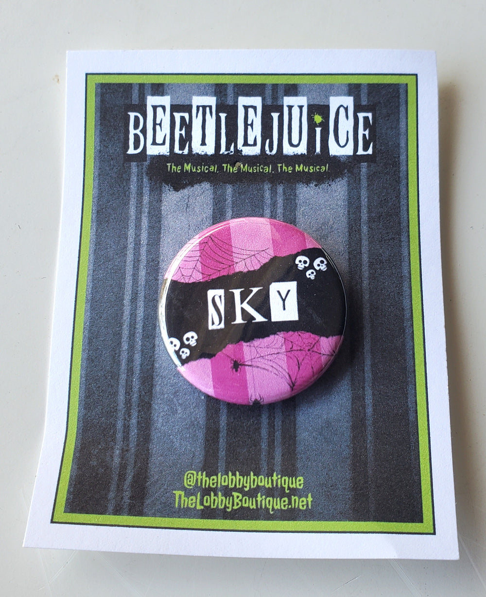 BEETLEJUICE "SKY" Metal Pinback Button