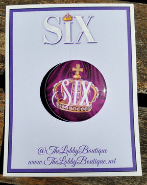 SIX THE MUSICAL "Show Logo" Metal Pinback Button SIX THE MUSICAL "Show Logo" Metal Pinback Button