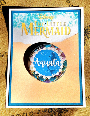 LITTLE MERMAID "AQUATA" Metal Pinback LITTLE MERMAID "AQUATA" Metal Pinback