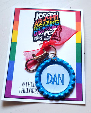 JOSEPH AND THE . . . DREAMCOAT "DAN" Bottlecap Keychain JOSEPH AND THE . . . DREAMCOAT "DAN" Bottlecap Keychain