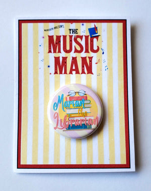MUSIC MAN "Marian the Librarian" Metal Pinback Button MUSIC MAN "Marian the Librarian" Metal Pinback Button