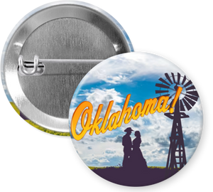 OKLAHOMA Logo Metal Pinback Button OKLAHOMA Logo Metal Pinback Button